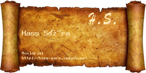 Hass Sára névjegykártya